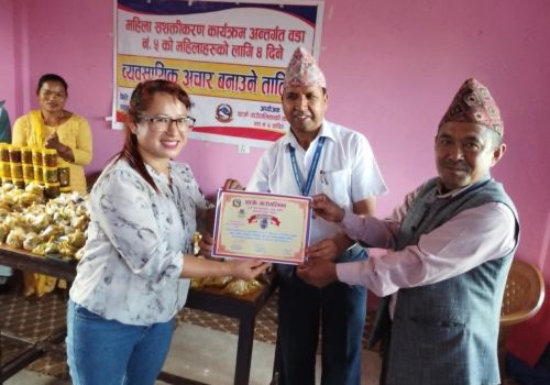 थाक्रे ५ मा आचार बनाउने तालिम सम्पन्न