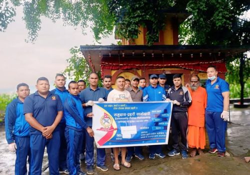 इलाका प्रहरी कार्यालय खानीखोलाको सक्रियतामा गणेश मन्दिर सरसफाई कार्यक्रम सम्पन्न