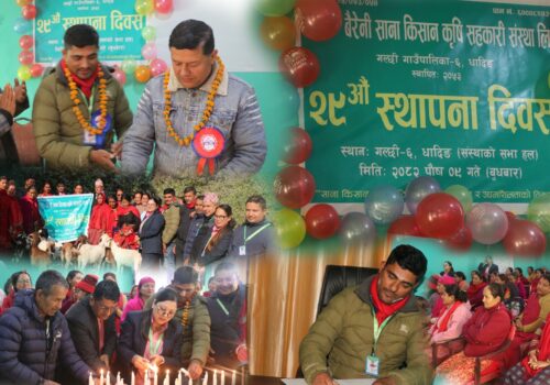 बैरेनी साना किसान कृषि सहकारीले मनायो आफ्नो २९ औँ स्थापना दिवस