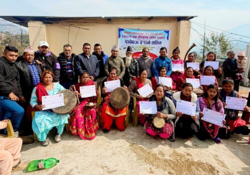 धुनिवेशी–५ मा पञ्चेबाजा बजाउने तालिम सम्पन्न